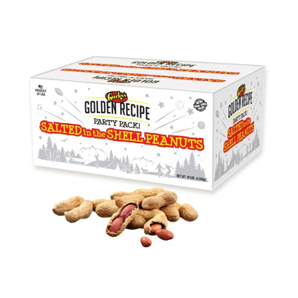 Gurley's Premium Peanuts In-Shell, Fire Roasted & Salted In Shell Peanut, Bulk Party Pack, 10 lb Box – Dry Roasted Peanuts Salty Snack for Events & Gatherings