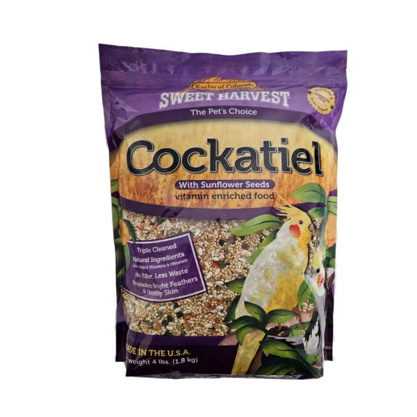 Cockatiel Bird Food (with Sunflower Seeds), 4 lbs Bag - Seed Mix for Cockatiels